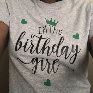 Custom novelty t shirt. Birthday girl. With DOB